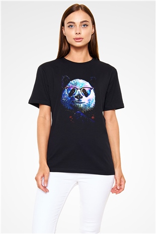 Panda Siyah Unisex Tişört T-Shirt - TişörtFabrikası