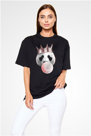 Panda Siyah Oversize Tişört Oversize T-shirt - TişörtFabrikası