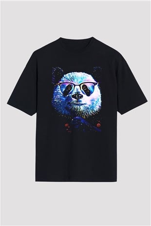 Panda Siyah Oversize Tişört Oversize T-shirt - TişörtFabrikası