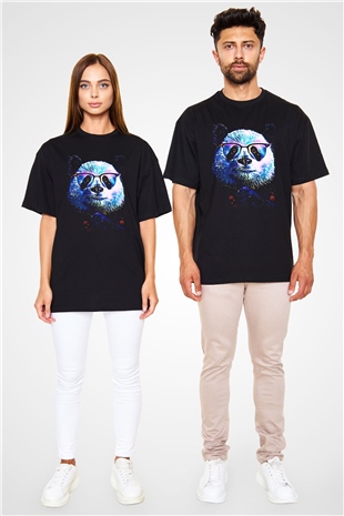 Panda Siyah Oversize Tişört Oversize T-shirt - TişörtFabrikası