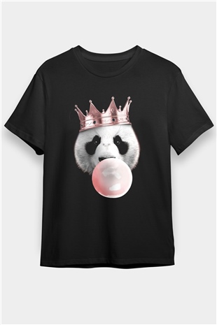 Panda Siyah Unisex Tişört T-Shirt - TişörtFabrikası