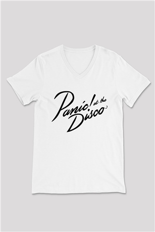 Panic at the Disco Beyaz Unisex V Yaka Tişört T-Shirt