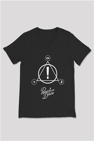 Panic at the Disco Siyah Unisex V Yaka Tişört T-Shirt