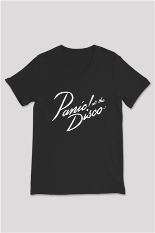 Panic at the Disco Siyah Unisex V Yaka Tişört T-Shirt