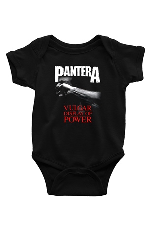 Pantera Baskılı Siyah Bebek Body - Zıbın