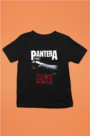 Pantera Baskılı Siyah Unisex Çocuk Tişört