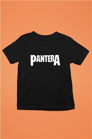 Pantera Baskılı Siyah Unisex Çocuk Tişört