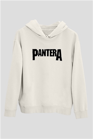 Pantera Beyaz Unisex Kapşonlu Sweatshirt