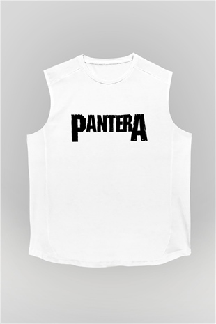 Pantera Beyaz Unisex Kolsuz Tişört