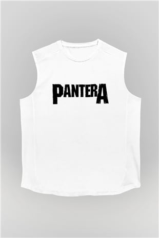 Pantera Beyaz Unisex Kolsuz Tişört