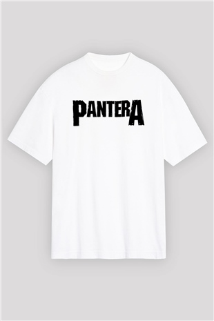 Pantera Beyaz Unisex Oversize Tişört T-Shirt