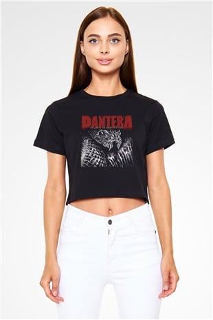 Pantera Siyah Crop Top Tişört