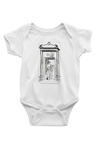 Pantheon Baskılı Beyaz Unisex Bebek Body - Zıbın