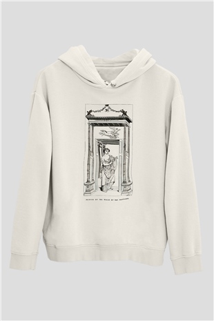 Pantheon Beyaz Unisex Kapşonlu Sweatshirt
