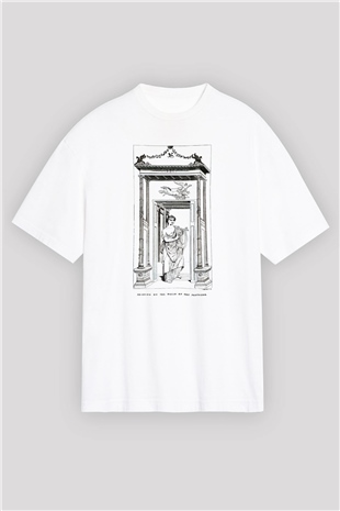 Pantheon Beyaz Unisex Oversize Tişört T-Shirt
