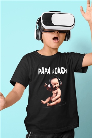 Papa Roach Baskılı Siyah Unisex Çocuk Tişört