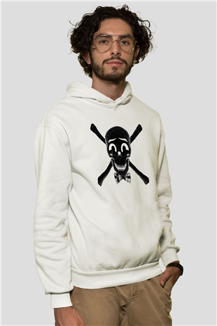 Papyonlu Kuru KafaBeyaz  Unisex Hoodie