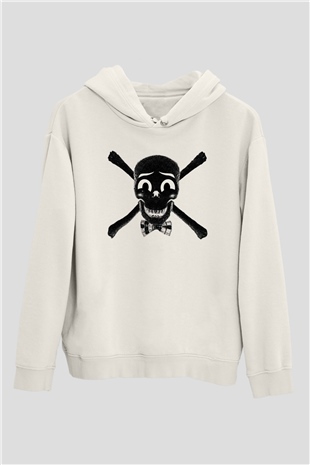 Papyonlu Kuru KafaBeyaz  Unisex Hoodie