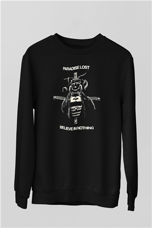 Paradise Lost Baskılı Unisex Siyah Sweatshirt