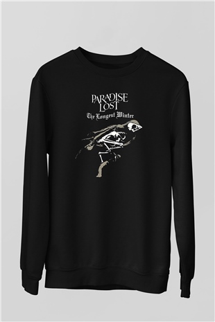 Paradise Lost Baskılı Unisex Siyah Sweatshirt