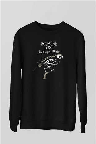 Paradise Lost Baskılı Unisex Siyah Sweatshirt
