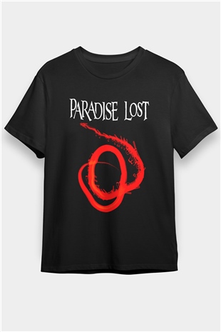 Paradise Lost Baskılı Unisex Siyah Tişört - Tshirt