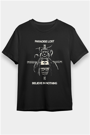 Paradise Lost Baskılı Unisex Siyah Tişört - Tshirt