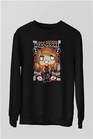 Paramore Hayley Williams Baskılı Unisex Siyah Sweatshirt