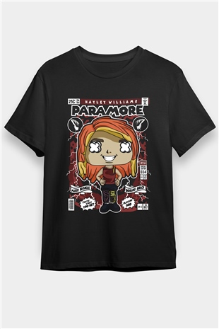 Paramore Hayley Williams Baskılı Unisex Siyah Tişört