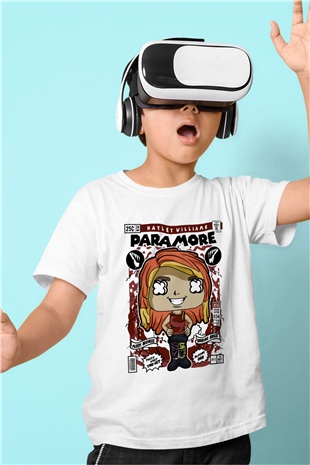 Paramore Hayley Williams Baskılı Unisex Beyaz Çocuk Tişört
