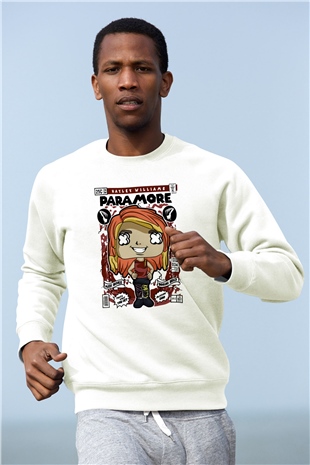 Paramore Hayley Williams Baskılı Unisex Beyaz Sweatshirt