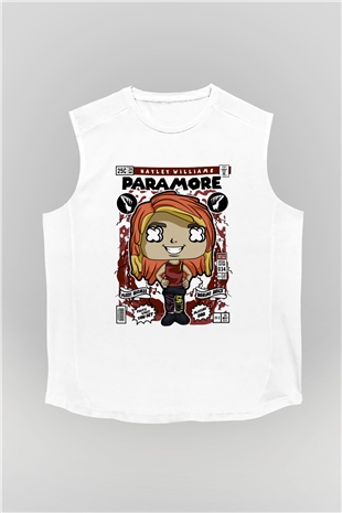 Paramore Hayley Williams Baskılı Unisex Beyaz Kolsuz Tişört