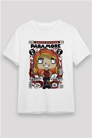 Paramore Hayley Williams Baskılı Unisex Beyaz Tişört