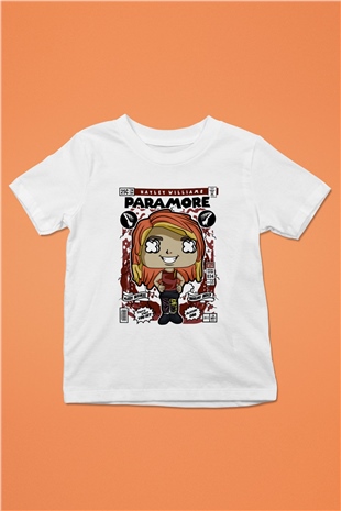 Paramore Hayley Williams Baskılı Unisex Beyaz Çocuk Tişört