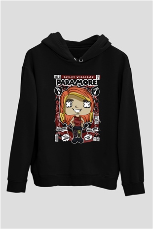 Paramore Hayley Williams Baskılı Unisex Siyah Hoodie