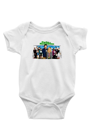 Parks and Recreation Beyaz Bebek Body - Zıbın
