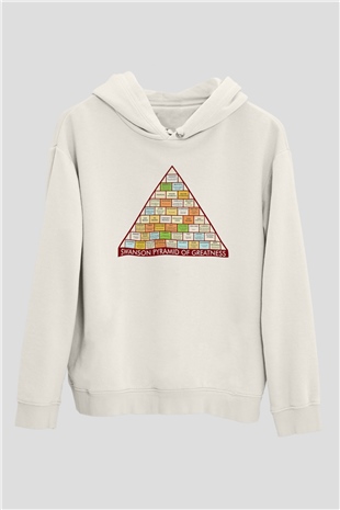 Parks and Recreation Beyaz Unisex Kapşonlu Sweatshirt