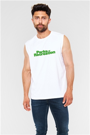 Parks and Recreation Beyaz Unisex Kolsuz Tişört