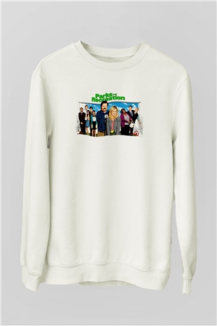 Parks and Recreation Beyaz Unisex  Sweatshirt