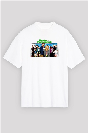 Parks and Recreation Beyaz Oversize Tişört