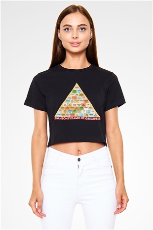 Parks and Recreation Siyah Crop Top Tişört