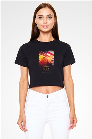 Parks and Recreation Siyah Crop Top Tişört