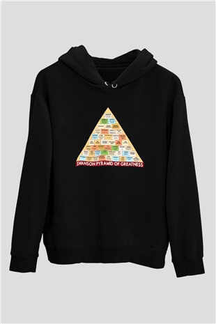 Parks and Recreation Siyah Unisex Kapüşonlu Sweatshirt