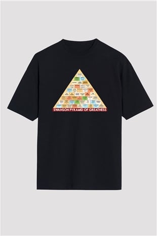 Parks and Recreation Siyah Unisex Oversize Tişört