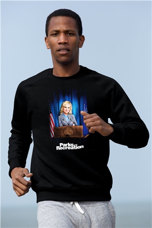 Parks and Recreation Siyah Unisex Sweatshirt