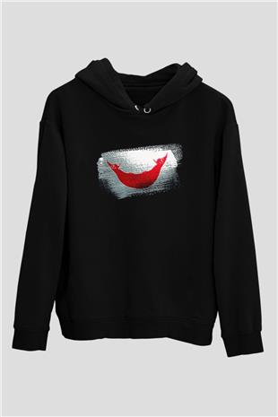 Paskalya Adası - Easter İsland Bayrağı Baskılı Unisex Siyah Kapüşonlu Sweatshirt
