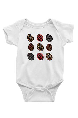 Paskalya Baskılı Beyaz Unisex Bebek Body - Zıbın
