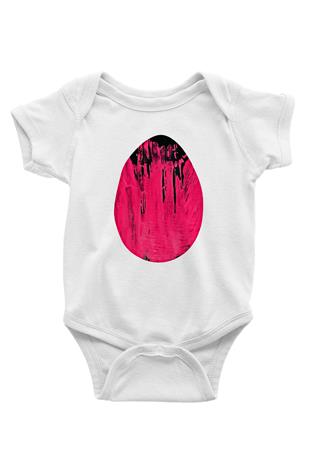 Paskalya Baskılı Beyaz Unisex Bebek Body - Zıbın