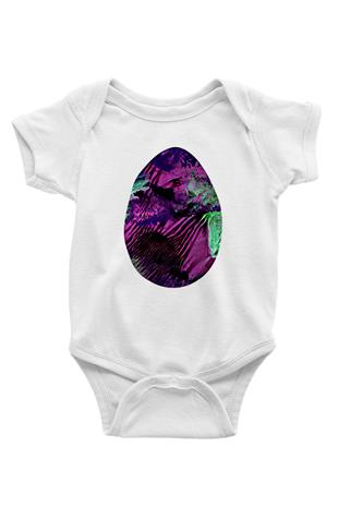 Paskalya Baskılı Beyaz Unisex Bebek Body - Zıbın