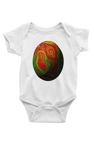Paskalya Baskılı Beyaz Unisex Bebek Body - Zıbın